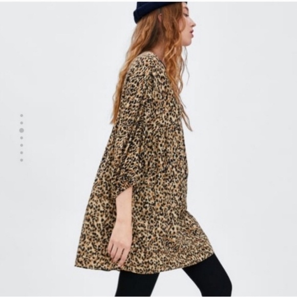 Zara long sleeve leopard babydoll dress - Picture 13 of 14